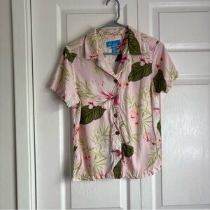 Vintage Island Winds Pink Tropical Button Up - Size Medium